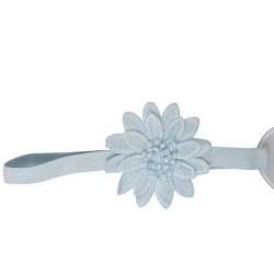 Hoofdband met grote bloem lichtblauw