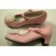 Gladde roze schoen met hakje
