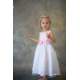 Meisjes feestjurk Luna roze met wit