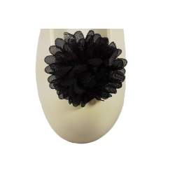 Schoen clip bloem zwart