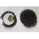 Schoen clip bloem donkergrijs