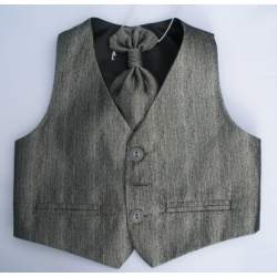 Jongensgilet grijs met dasje