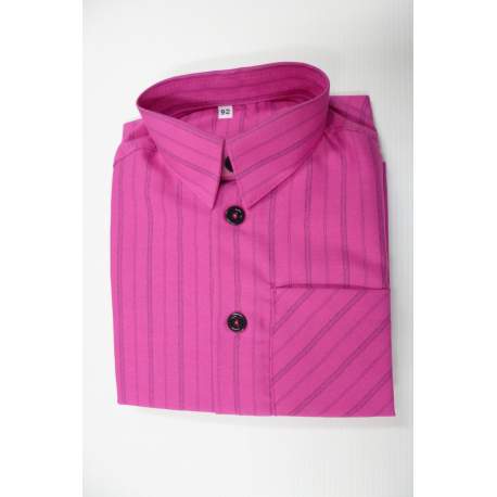 Jongens overhemd fuchsia korte mouw