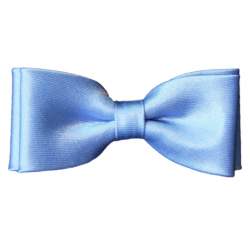 Satijnen baby vlinderstrik middenblauw