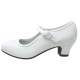 Gladde off-white schoen met hakje