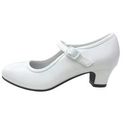 Gladde off-white schoen met hakje