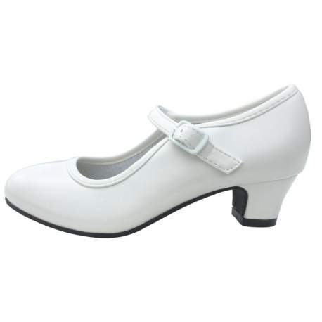 Gladde off-white schoen met hakje