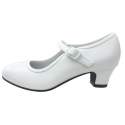 Gladde off-white schoen met hakje
