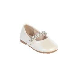 Ballerina met strass en parelband ivoor