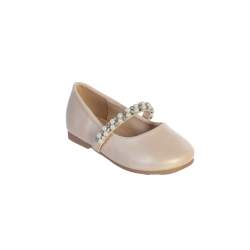 Ballerina met strass en parelband nude
