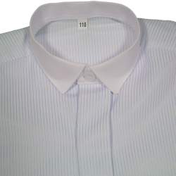 Overhemd blinde sluiting wit met blauwe streep