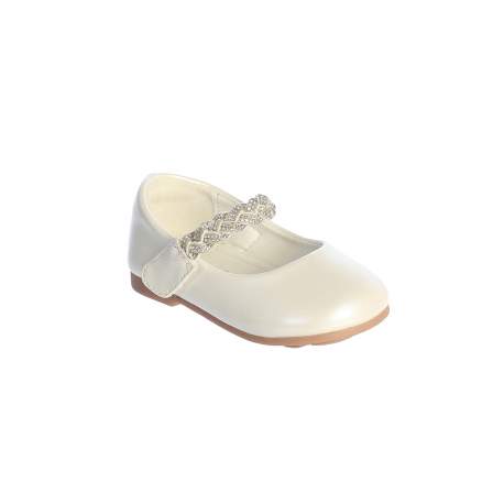 Ballerina met klittenband mat ivoor