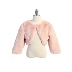 Bolero blush - imitatie bont met 3/4 mouwen