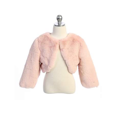 Bolero blush - imitatie bont met 3/4 mouwen