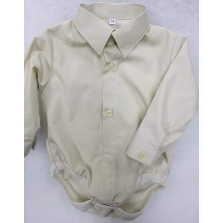 Baby overhemd romper lichtbeige katoen 