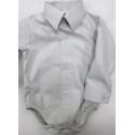 Baby overhemd romper lichtgrijs katoen 