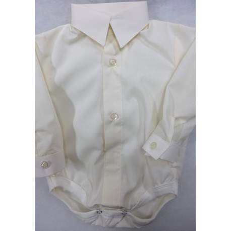 Baby overhemd romper ivoor