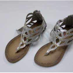 Zilverkleurige teenslipper 