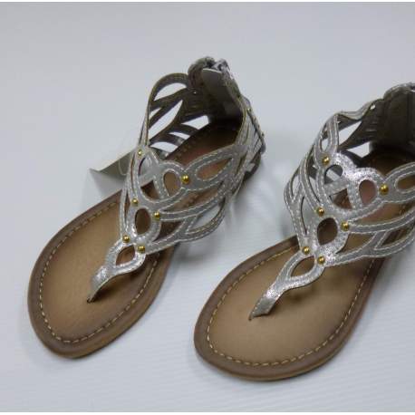 Zilverkleurige teenslipper 