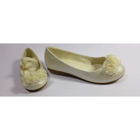 Kinder ballerina's met organza bloemen