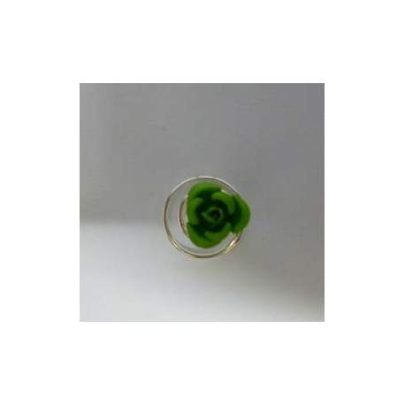 Haarspiraal roosje groen 5 stuks