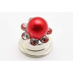 Haarspiraal rood met strass 4 stuks