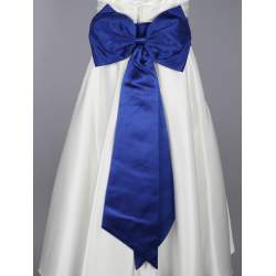 Satijnen band met strik kobalt blauw