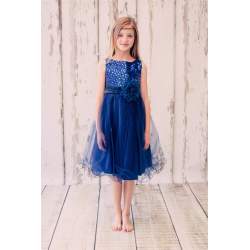 Feestjurk Lara donkerblauw