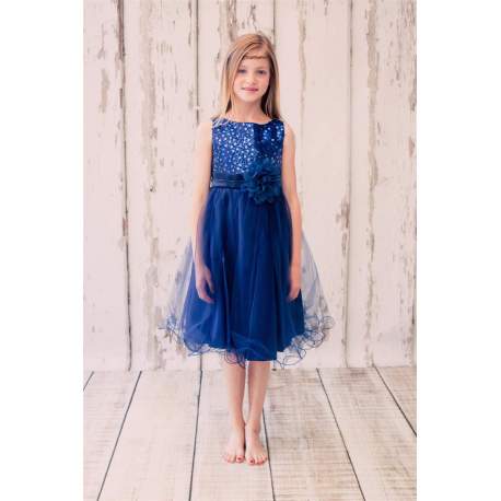 Feestjurk Lara donkerblauw