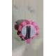 Rozet op clip fuchsia