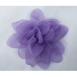 Corsage, bloem van tule en taft lavendel