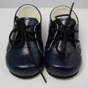 Glad halfhoog jongensschoentje met veter donkerblauw