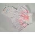Babysokjes met kant wit met roze 