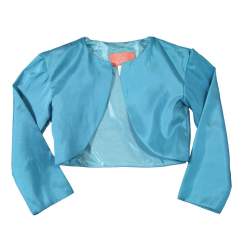 per ongeluk alcohol Strikt Turquoise bolero van taft - Stephanie's Bruidsmode - Kinderfeestkleding -  Bruidsstyling