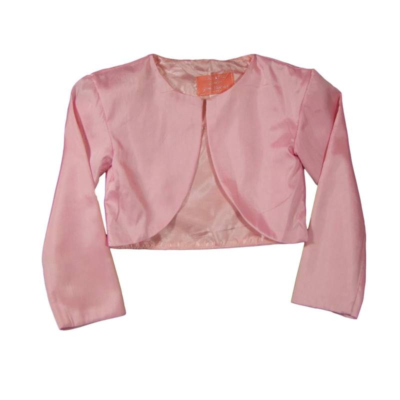 pik Koel Hond Roze meisjes bolero van taft - Stephanie's Bruidsmode - Kinderfeestkleding  - Bruidsstyling