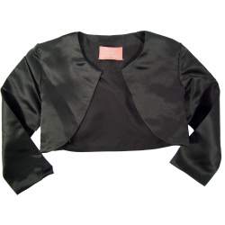 Satijnen meisjes bolero N&J zwart