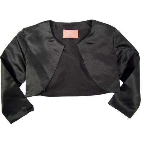 Satijnen meisjes bolero N&J zwart