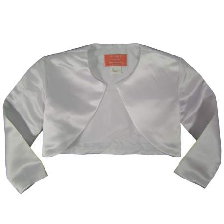 Satijnen meisjes bolero N&J wit