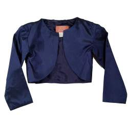 Donkerblauwe meisjes bolero van taft
