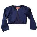 Donkerblauwe meisjes bolero van taft