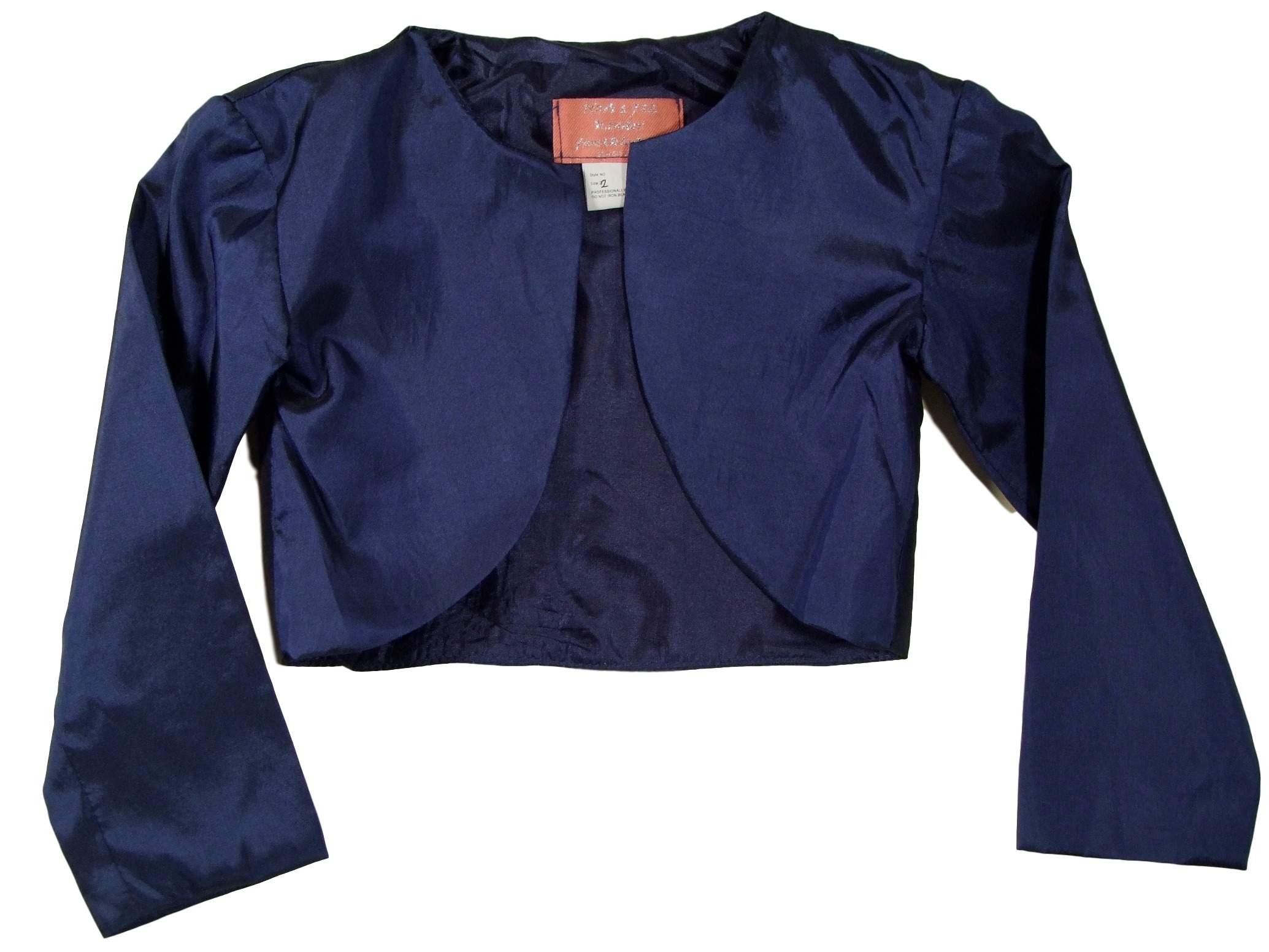 In de naam Opera Christus Donkerblauwe meisjes bolero van taft - Stephanie's Bruidsmode - Kinderfeestkleding - Bruidsstyling In de naam Opera Christus Donkerblauwe meisjes bolero van taft - Stephanie's Bruidsmode - Kinderfeestkleding - Bruidsstyling
