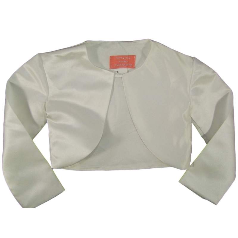 Satijnen meisjes bolero ivoor N&J - Stephanie's Bruidsmode
