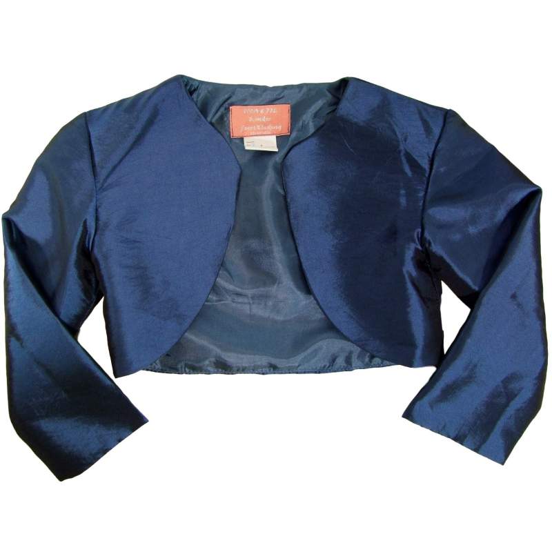 Meisjes bolero kobalt blauw taft - Stephanie's Bruidsmode - Kinderfeestkleding Bruidsstyling