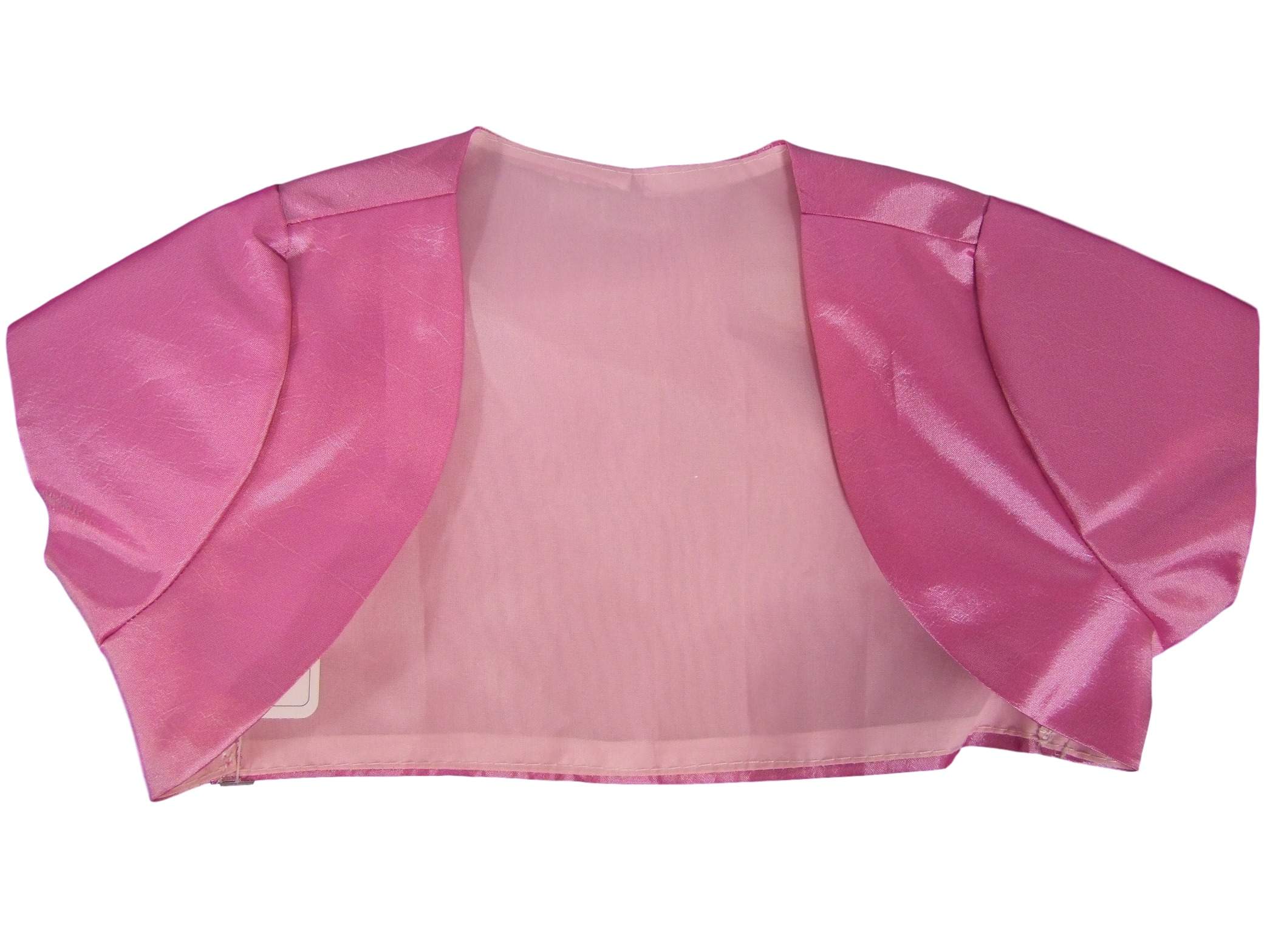 Fuchsia bolero met mouw - Stephanie's Bruidsmode - Kinderfeestkleding - Bruidsstyling