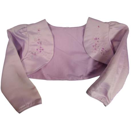 Lila meisjes bolero met borduur en lovertjes