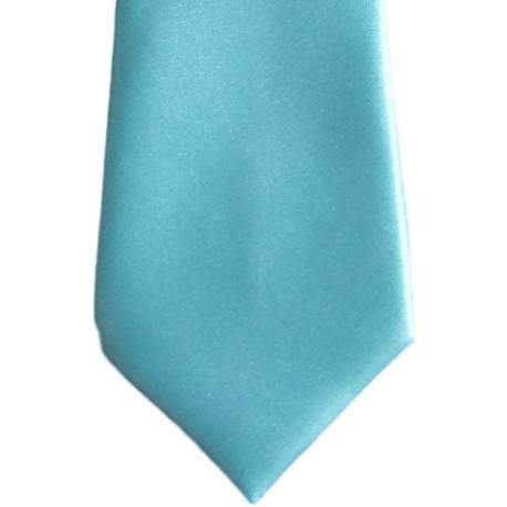 Turquoise satijnen das 27 cm.