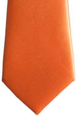Satijnen kinderstropdas oranje 32 cm.