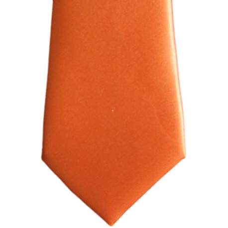 Satijnen kinderstropdas oranje 32 cm.