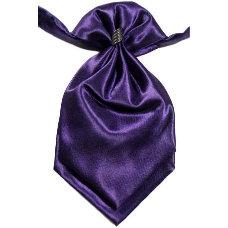 Plastron donker paars satijn -21