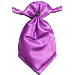 Jongens plastron paars satijn 